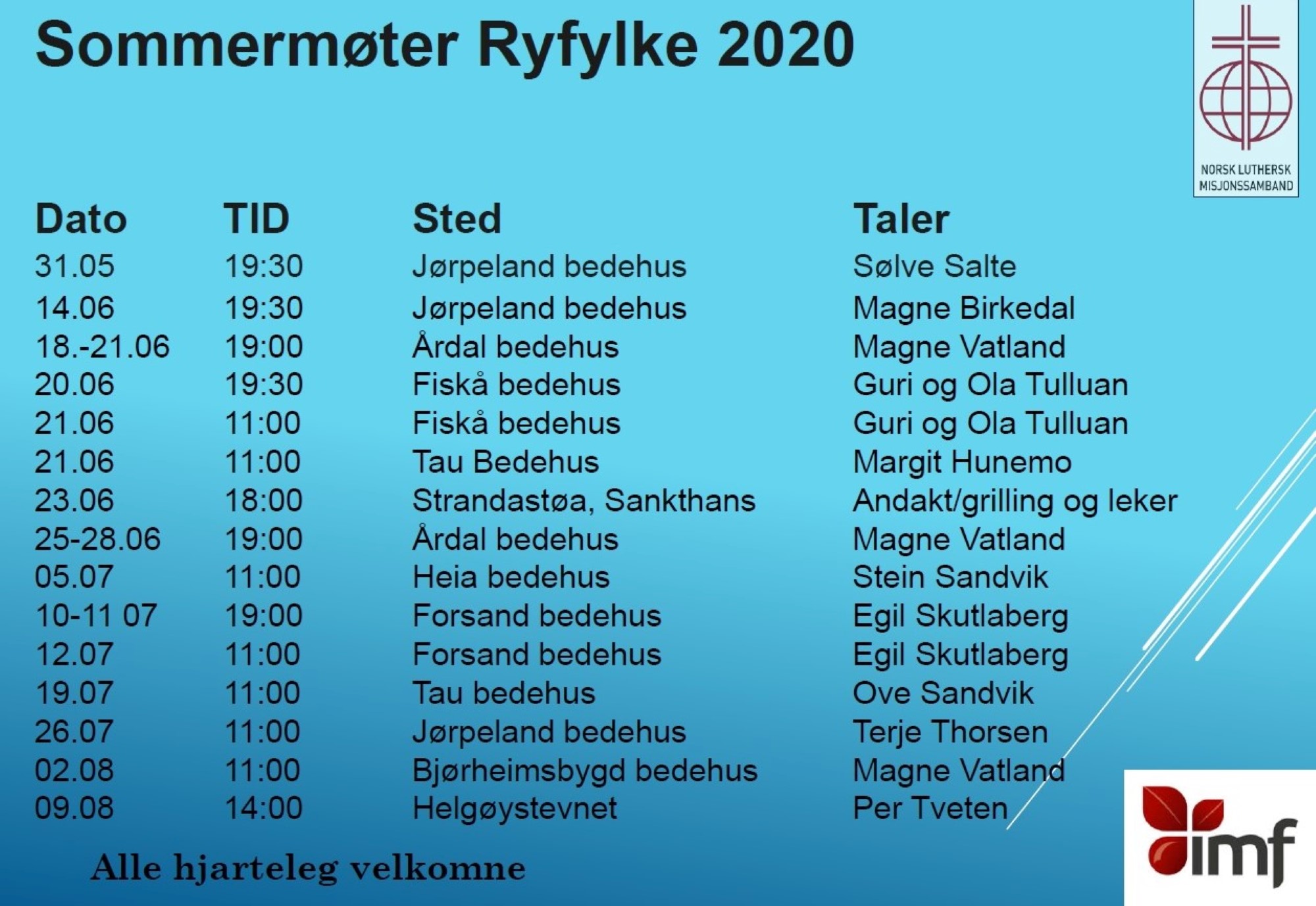 Møteoversikt Ryfylke