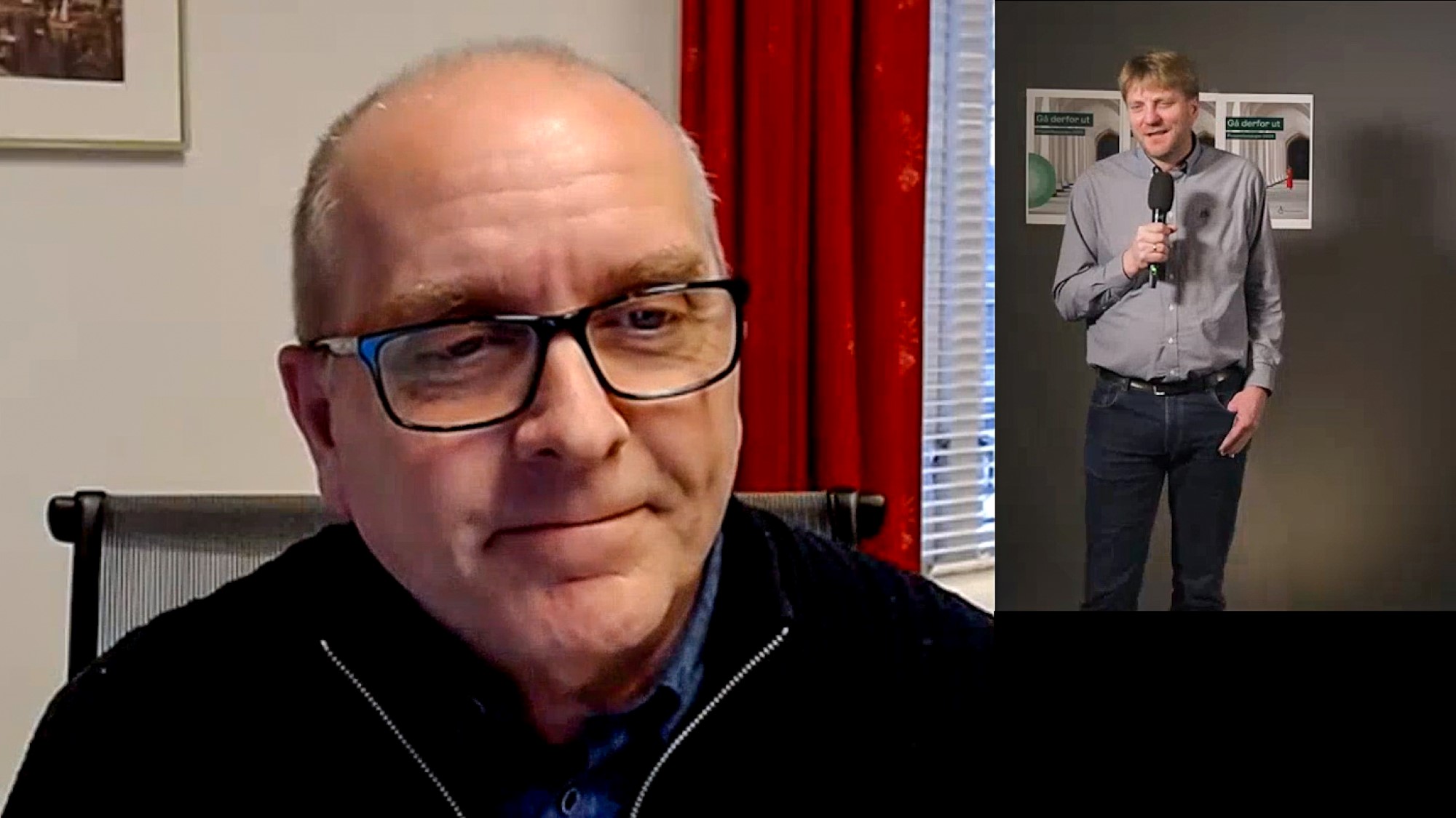 Gunnar Bråthen og Espen Ottosen i samtale på Teams