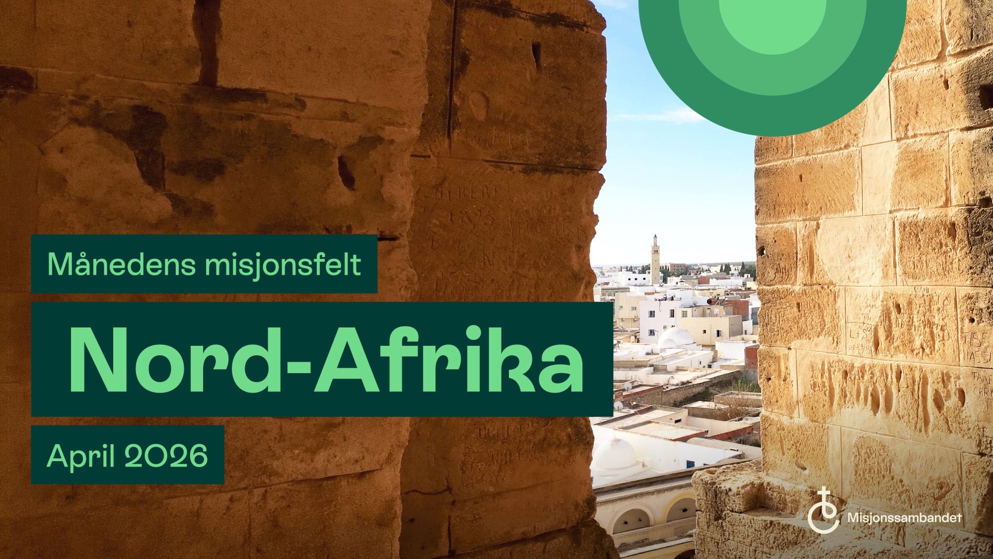 Tekstplakat månedens misjonsfelt april 2026 Nord-Afrika