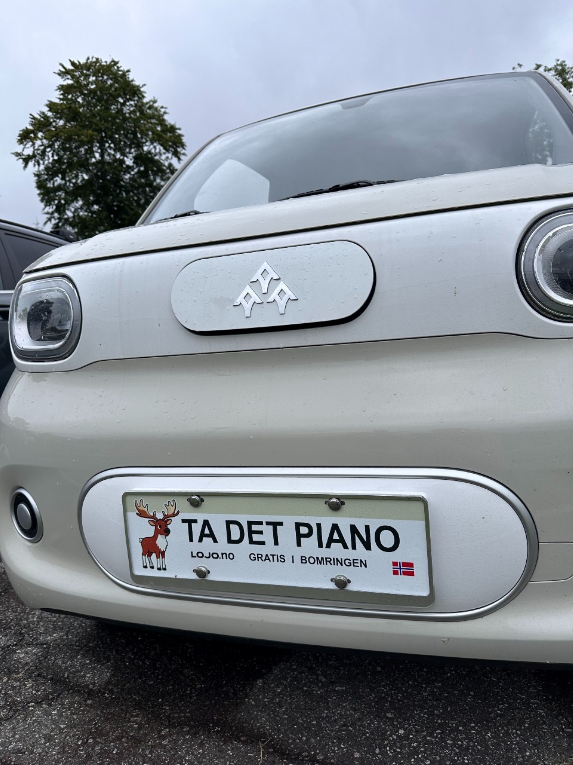 Bilskilt med teksten Ta det piano