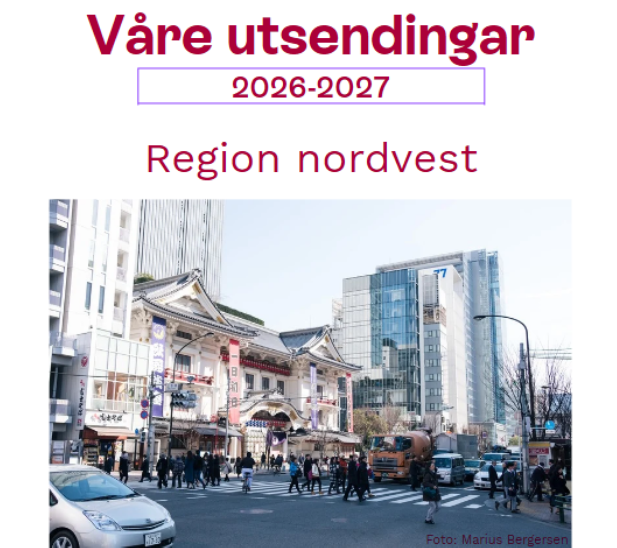 Bildet viser forsiden av brosjyren Våre utsendinger