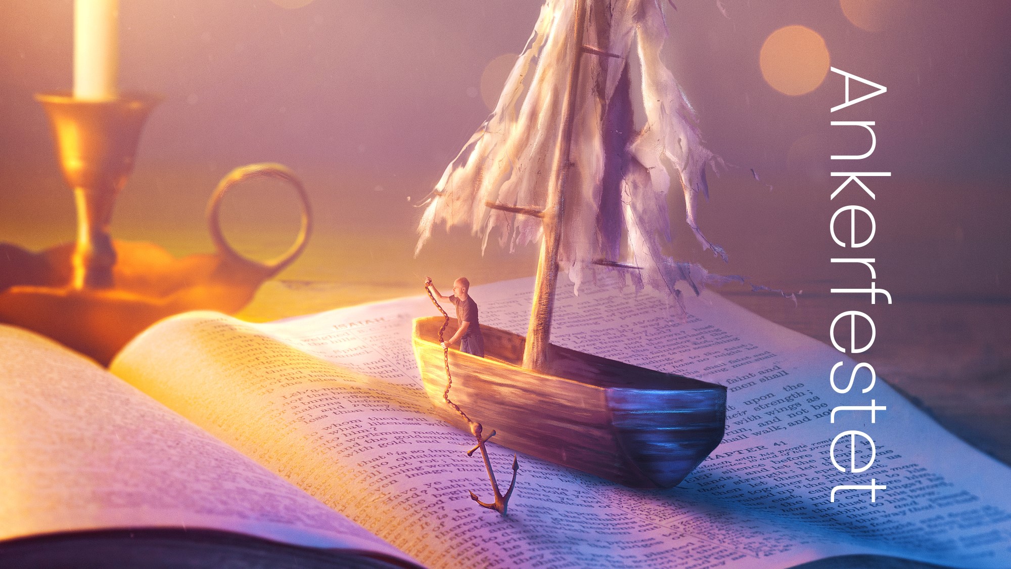 Logo med Bibel, seilbåt, anker