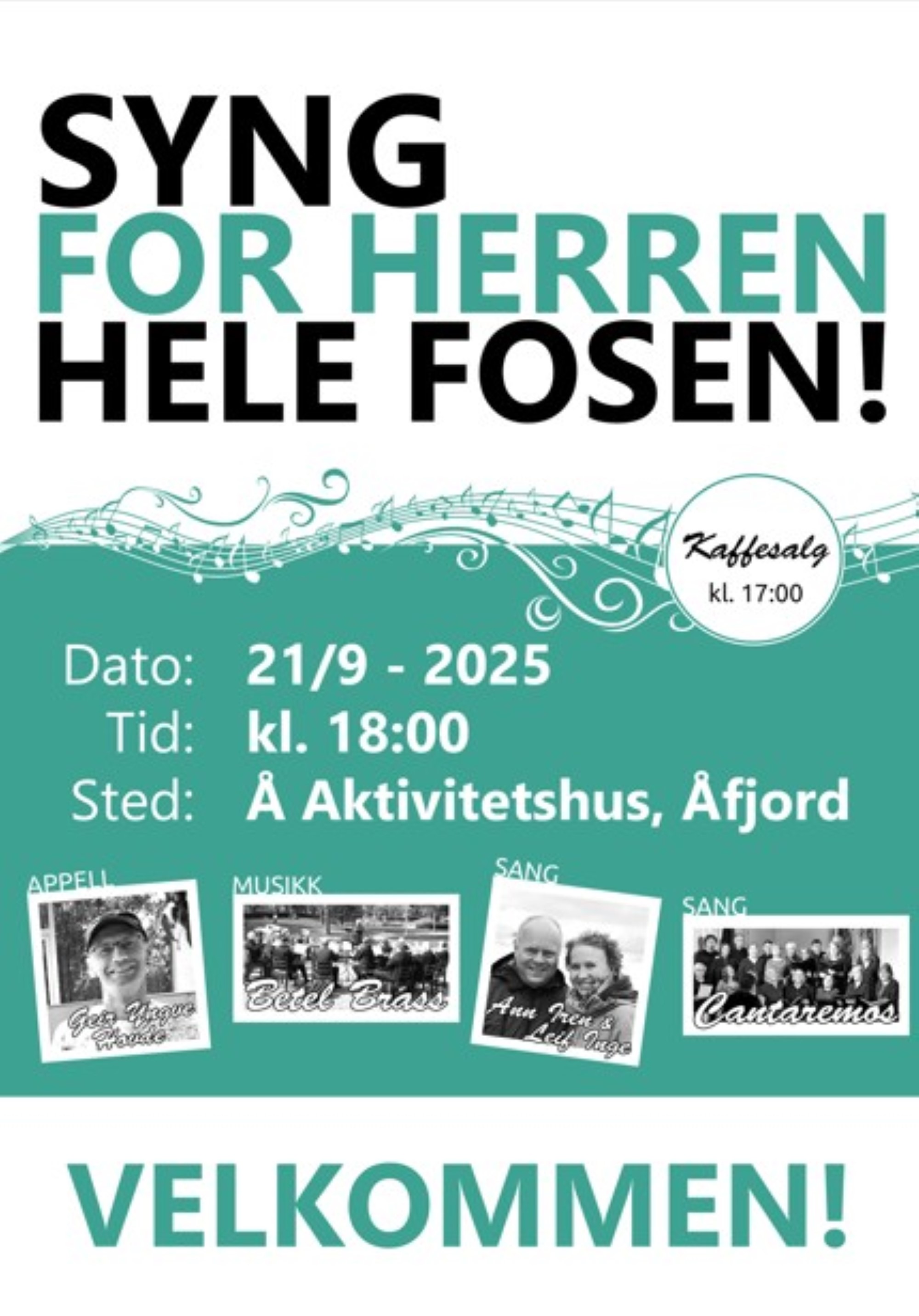 Plakat for arrangementet Syng for Herren hele Fosen
