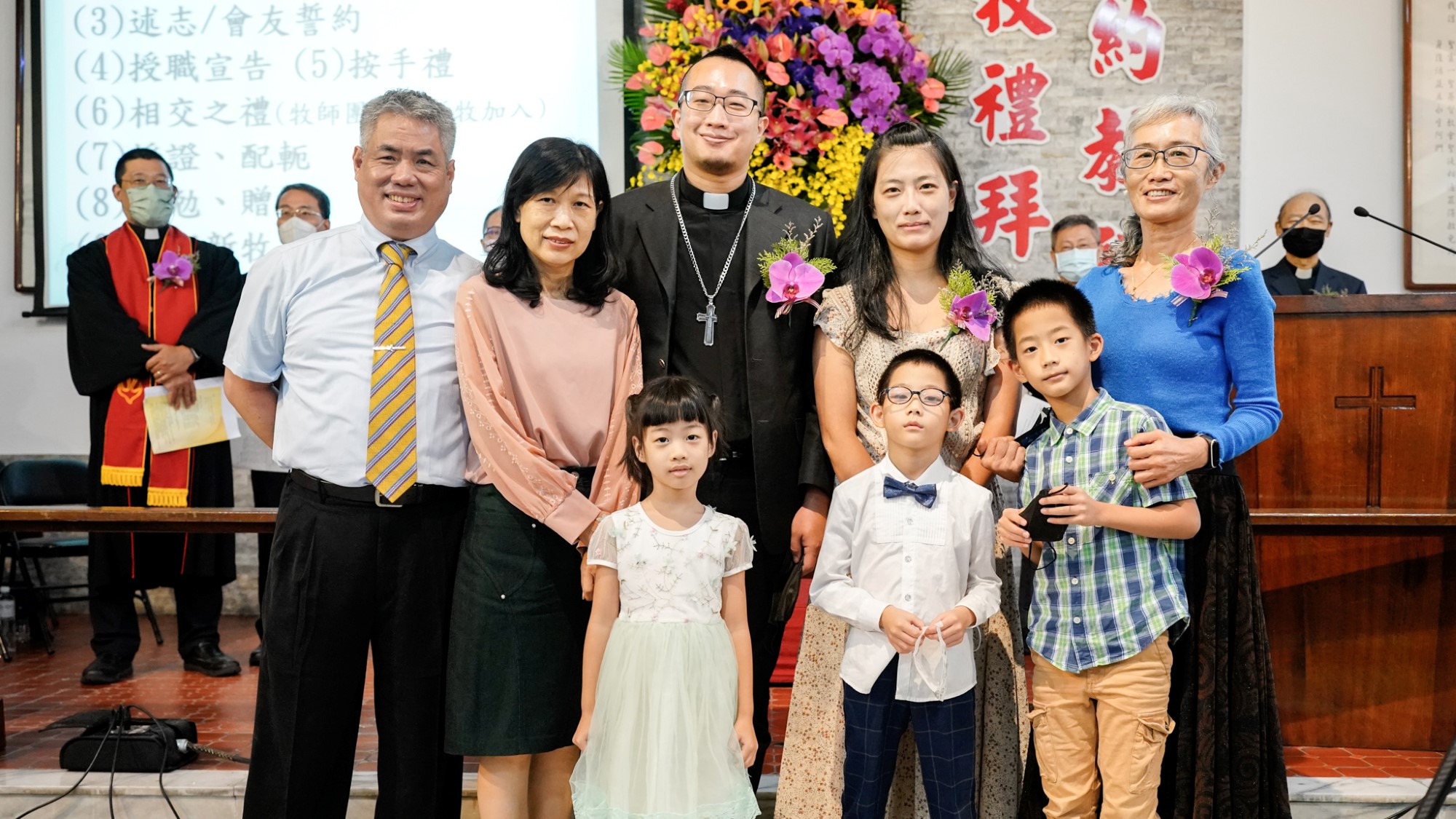 Pastor Huang med familie